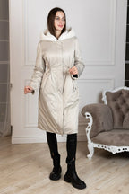 ⇆ Reversible Faux Alpaca Satin Hooded Coat - SJB-DIAMOND ELITES