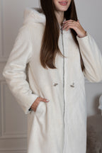 ⇆ Reversible Faux Alpaca Satin Hooded Coat - SJB-DIAMOND ELITES