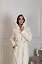 ⇆ Reversible Faux Alpaca Satin Hooded Coat - SJB-DIAMOND ELITES