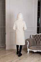 ⇆ Reversible Faux Alpaca Satin Hooded Coat - SJB-DIAMOND ELITES
