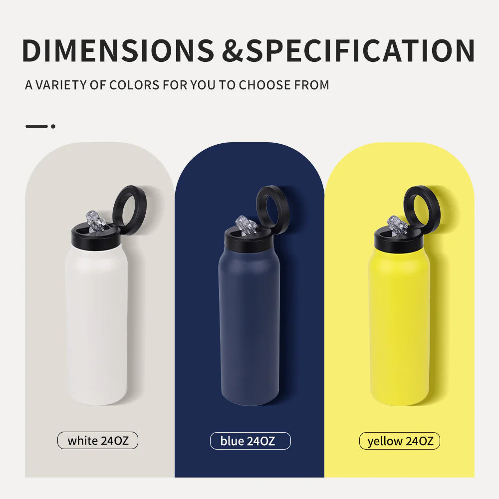 Stainless Steel Water Bottle With Lid Magnetic Pi-Mart