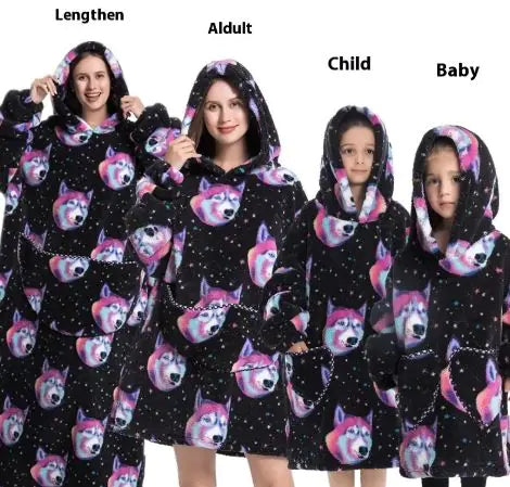Lazy Blanket Hoodie Family Party Gift Pi-Mart