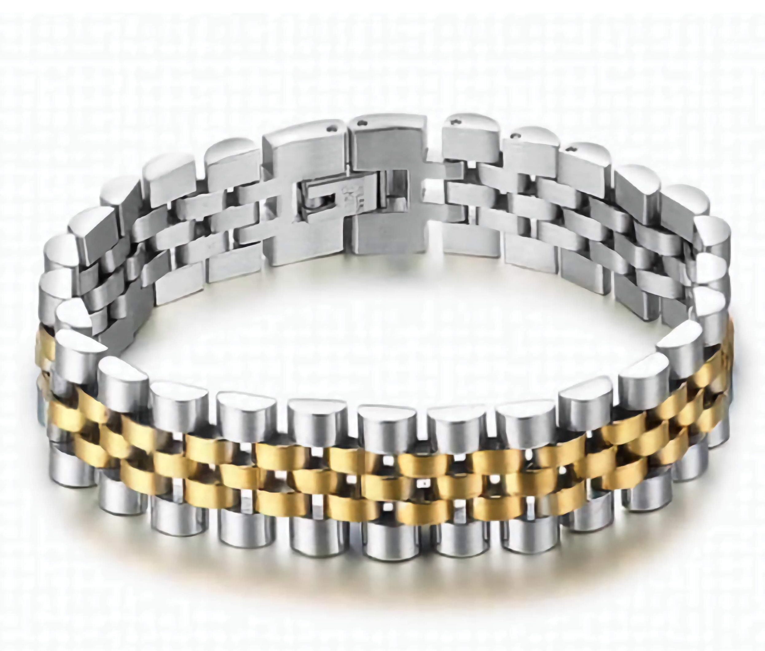 Men's Stainless Steel Presidential Jubilee Style Bracelet Jewelry And Perfumes