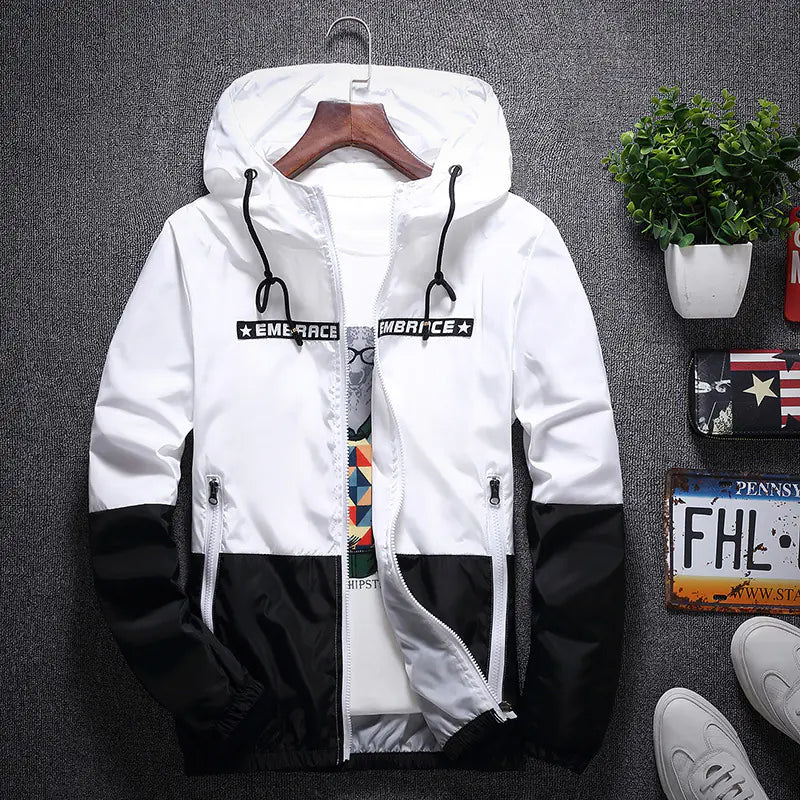 Men's Hooded Jacket for Youth - Casual Windbreaker Pi-Mart