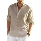 Men's Linen Long Sleeve Shirt Pi-Mart