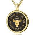 Taurus Necklaces for Lovers of the Zodiac 24k Gold Inscribed
