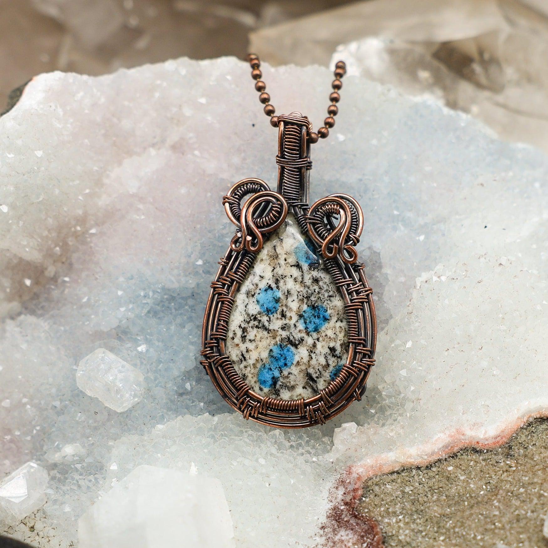 K2 Jasper Wire Wrap Crystal Pendant #1 - SJB-DIAMOND ELITES