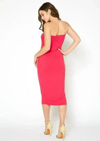 Women's Tube Top Bodycon Midi Dress