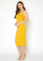 Women's Tube Top Bodycon Midi Dress