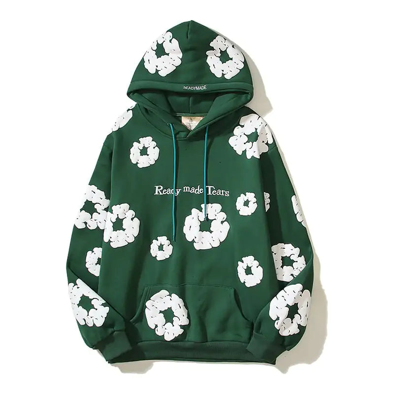 Printed Hoodie Colorful Cotton Long Sleeved Sweater Pi-Mart
