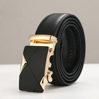 Genuine Leather Men's Belt with Automatic Buckle Pi-Mart