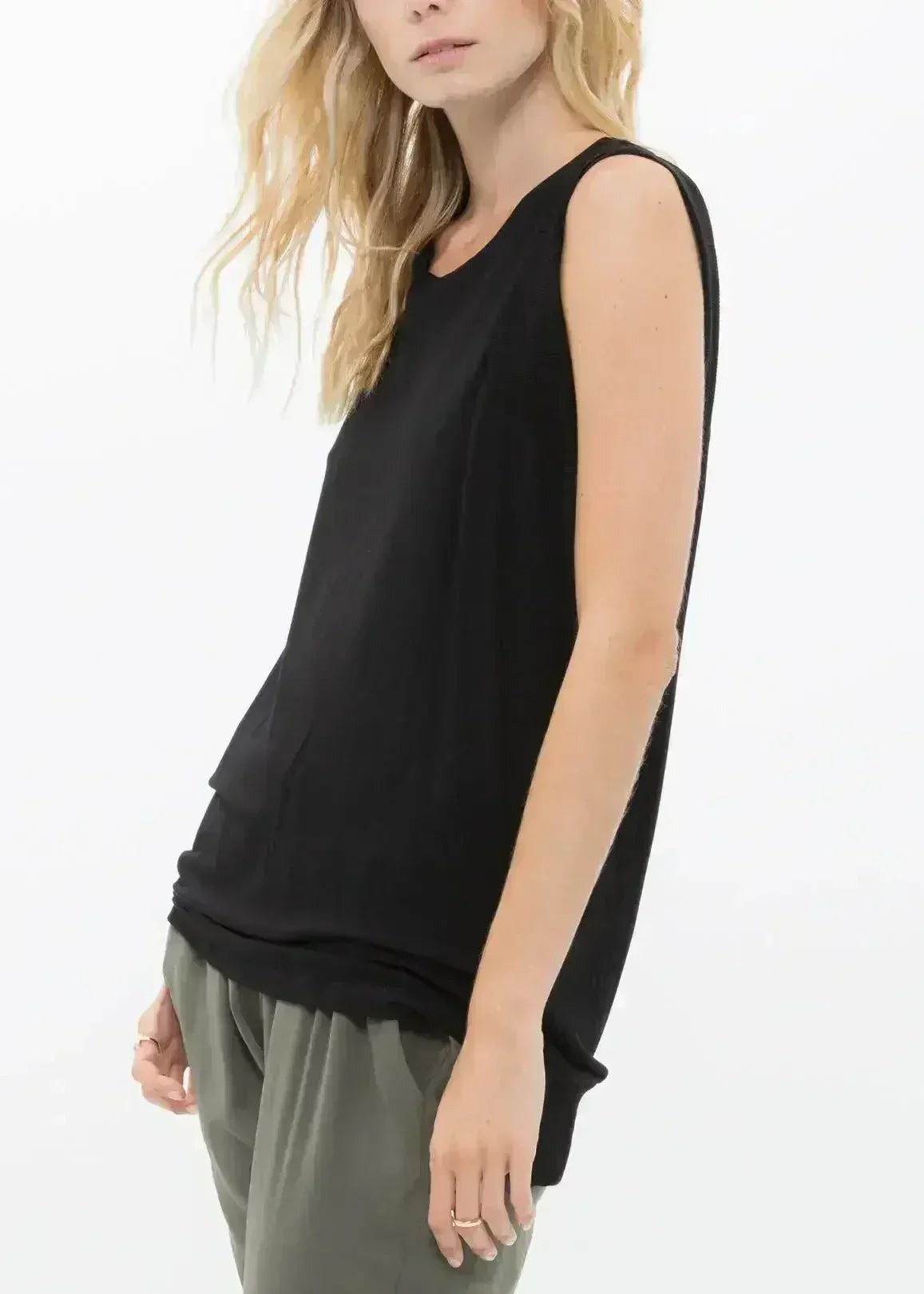 Women's Rib Contrast Muscle Tank Top - SJB-DIAMOND ELITES