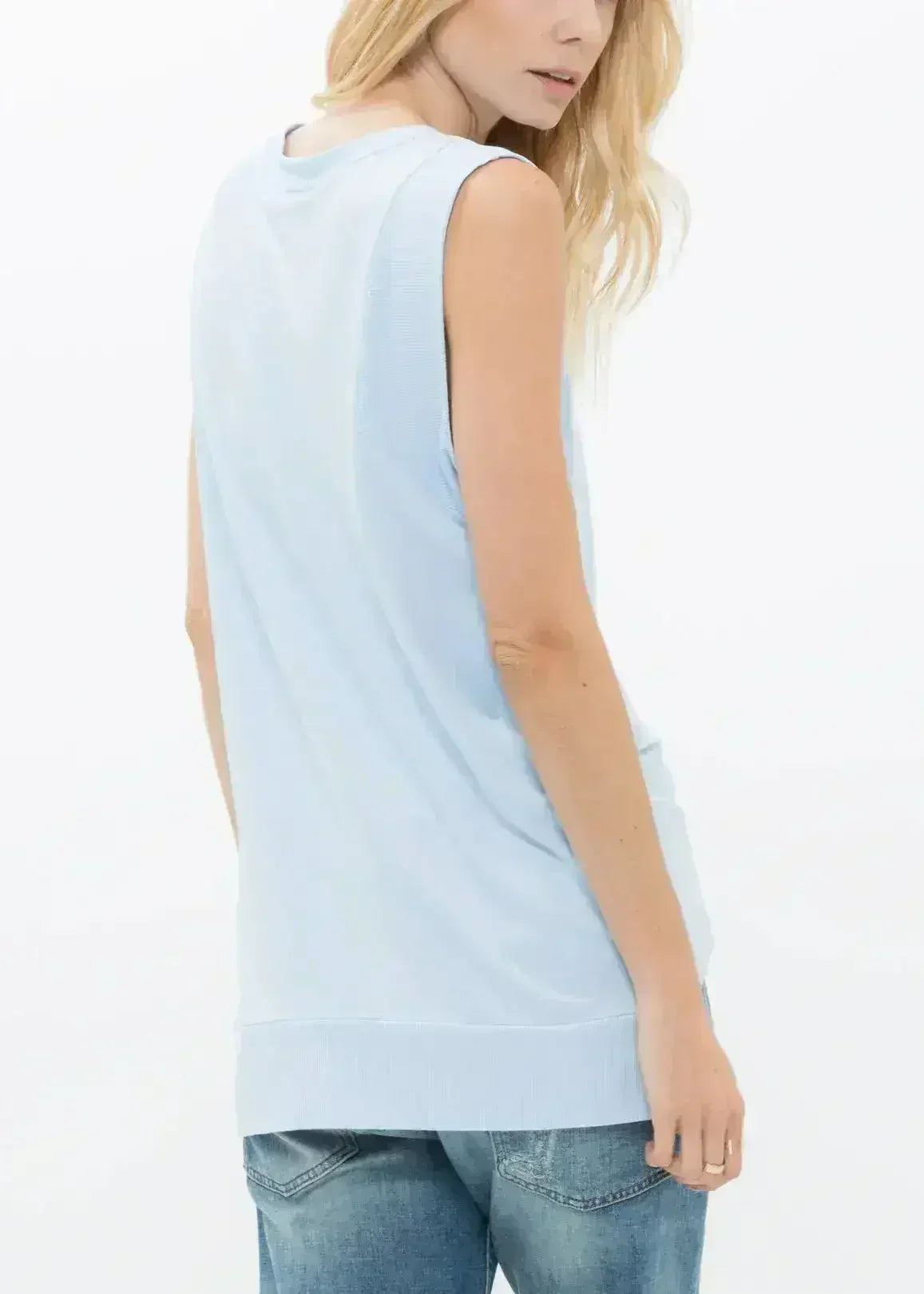 Women's Rib Contrast Muscle Tank Top - SJB-DIAMOND ELITES