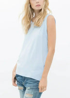 Women's Rib Contrast Muscle Tank Top - SJB-DIAMOND ELITES