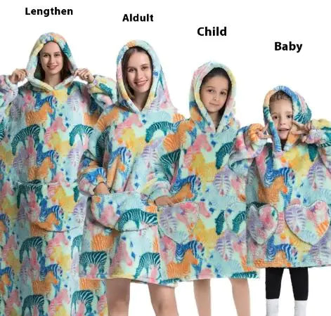Lazy Blanket Hoodie Family Party Gift Pi-Mart