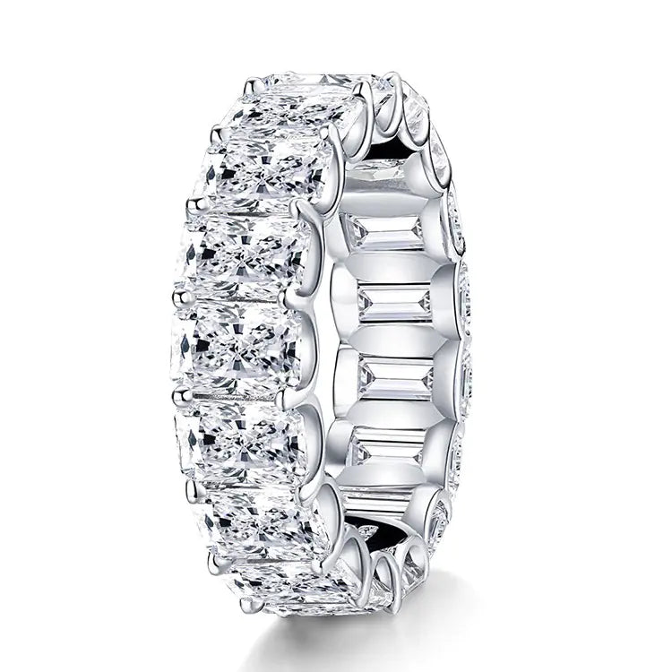 Sterling Silver Ring with High Carbon Diamond Simulant Pi-Mart