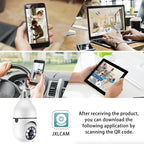 360° 1080P IP E27 Light Bulb Camera Wi-Fi IR Night Smart Home Wireless Security Pi-Mart