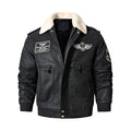 Men's Vintage Brown Bomber Leather Jacket for Winter Pi-Mart