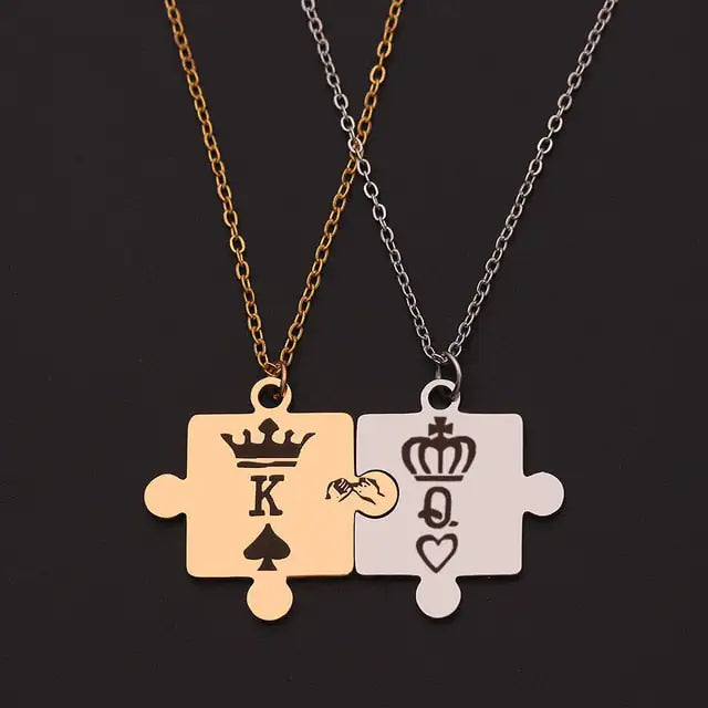 Matching Puzzle Piece Pendant Necklaces Lootquake LLC