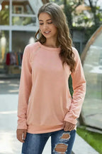 Women Gold Zip Detail Pink Pullover Sweatshirt - SJB-DIAMOND ELITES