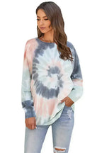 Multicolor Ombre Tie Dye Loose Casual Sweatshirt - SJB-DIAMOND ELITES