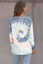 Multicolor Ombre Tie Dye Loose Casual Sweatshirt - SJB-DIAMOND ELITES