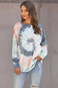 Multicolor Ombre Tie Dye Loose Casual Sweatshirt - SJB-DIAMOND ELITES