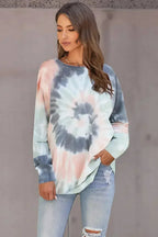 Multicolor Ombre Tie Dye Loose Casual Sweatshirt - SJB-DIAMOND ELITES