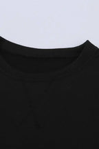 Black White Patchwork Dropped Shoulder Sleeve Sweatshirt - SJB-DIAMOND ELITES