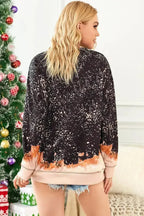Casual Scrawl and Letters Print Bleached Sweatshirt - SJB-DIAMOND ELITES