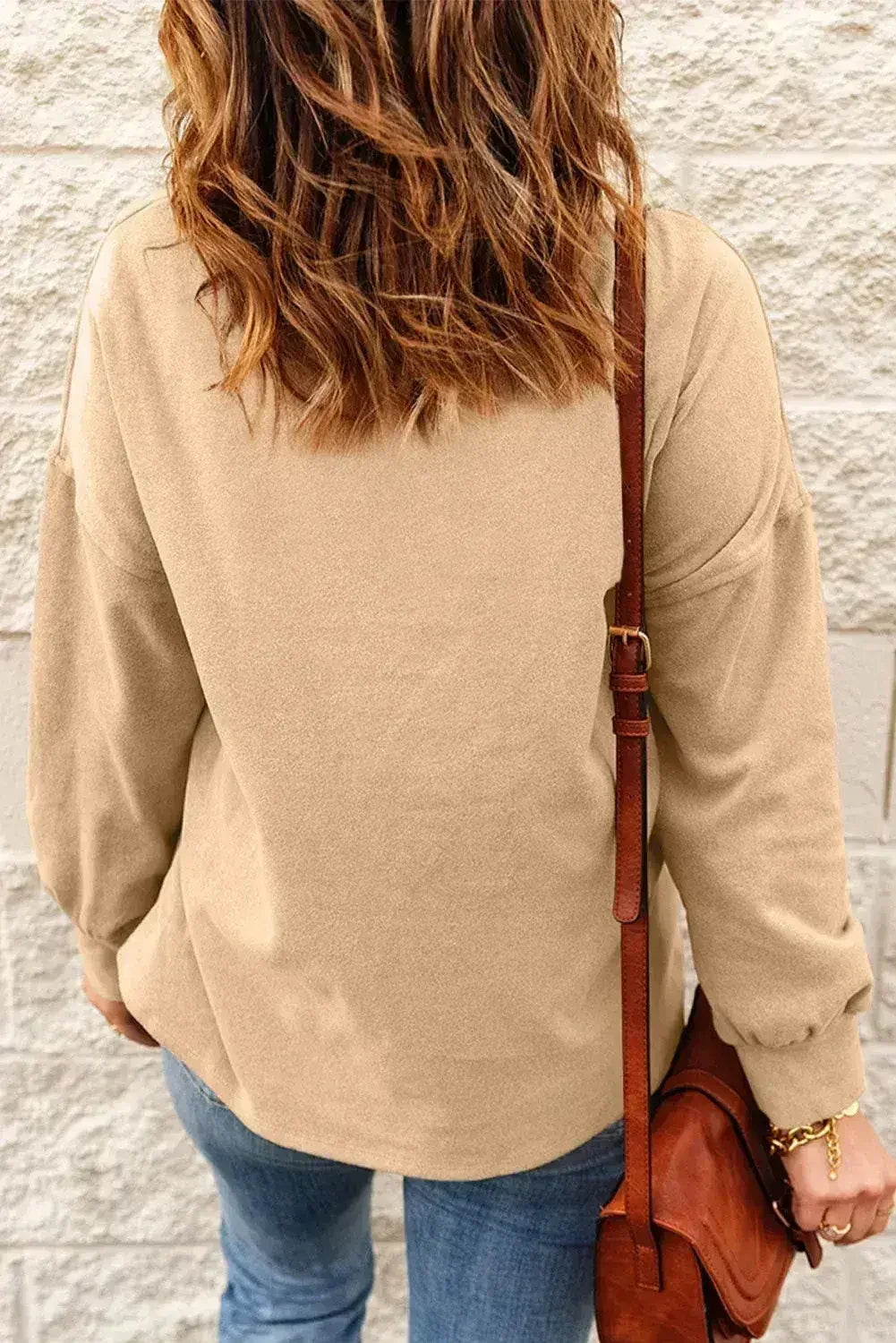 Apricot Cozy Cowl Neck Pullover Sweatshirt | Stylish - SJB-DIAMOND ELITES