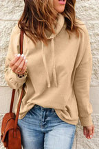 Apricot Cozy Cowl Neck Pullover Sweatshirt | Stylish - SJB-DIAMOND ELITES