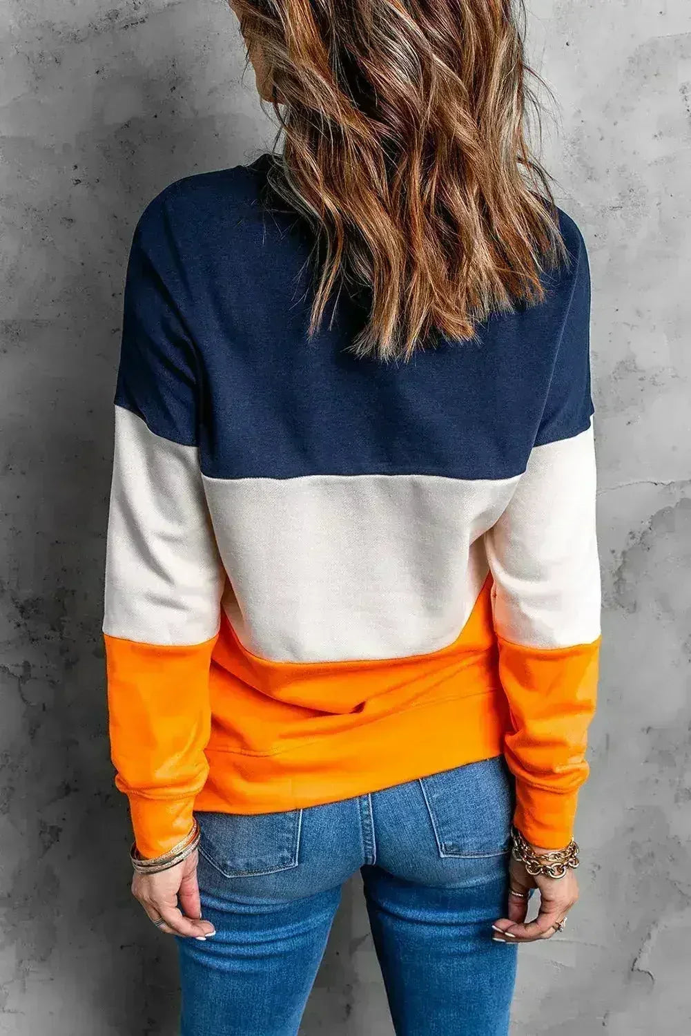 Colorblock Orange Sweatshirt - SJB-DIAMOND ELITES