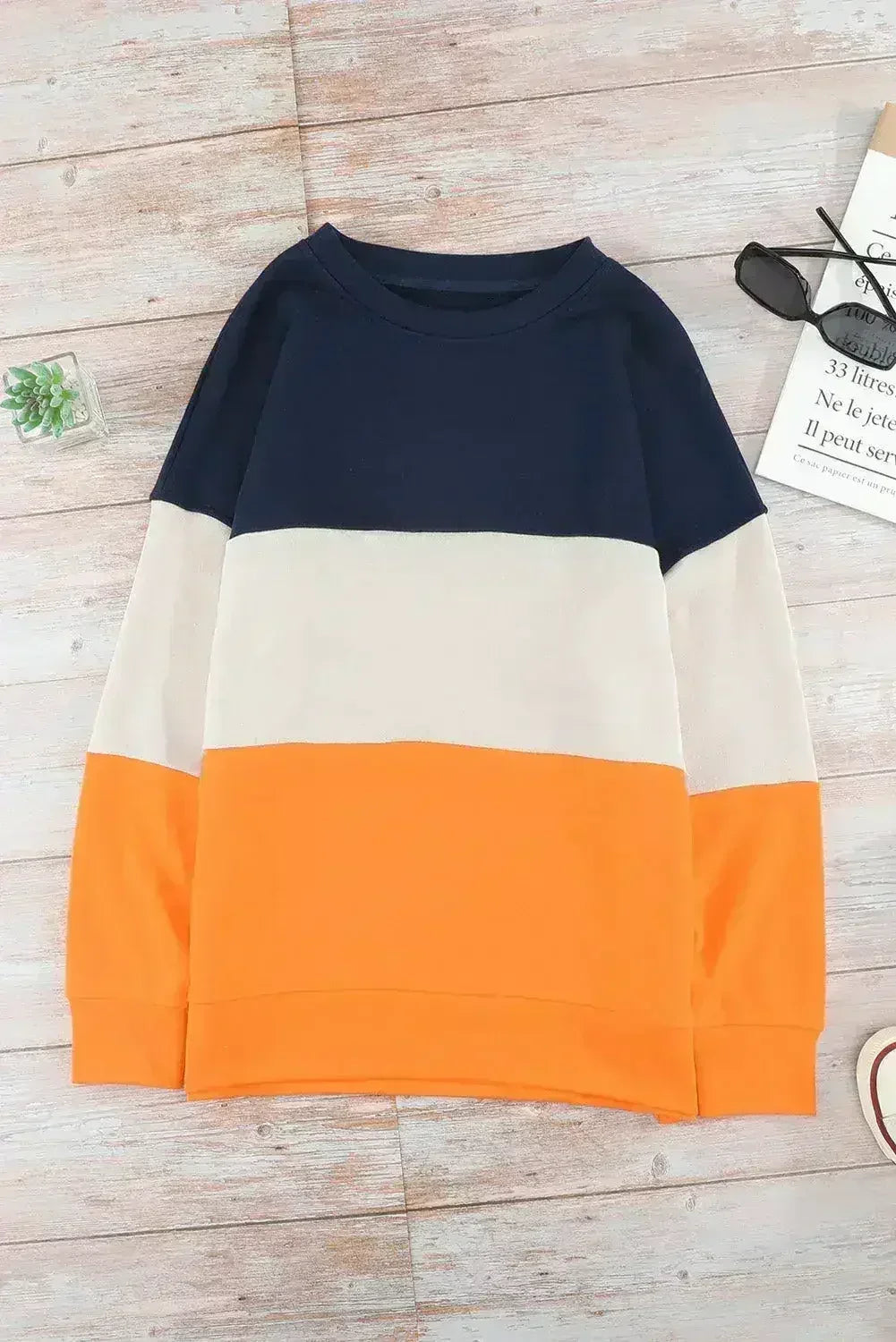 Colorblock Orange Sweatshirt - SJB-DIAMOND ELITES