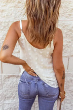 Swiss Dot Spaghetti Strap Tank Top – Cute & Flowy Summer Top - SJB-DIAMOND ELITES