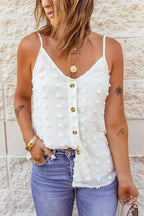 Swiss Dot Spaghetti Strap Tank Top – Cute & Flowy Summer Top - SJB-DIAMOND ELITES
