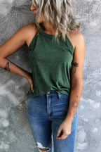 Brief Green Crew Neck Tank Top - SJB-DIAMOND ELITES