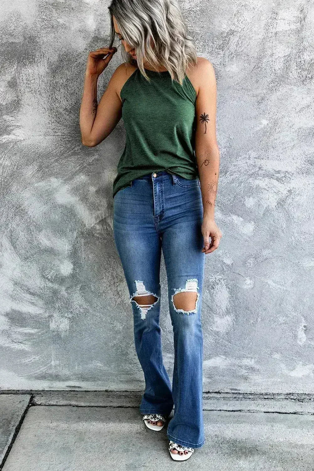 Brief Green Crew Neck Tank Top - SJB-DIAMOND ELITES