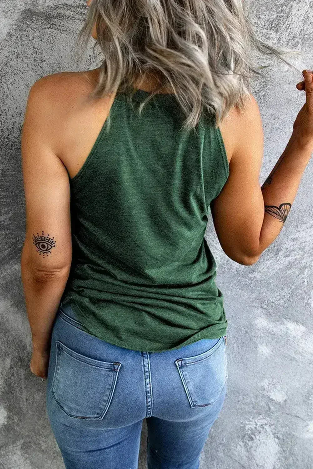 Brief Green Crew Neck Tank Top - SJB-DIAMOND ELITES
