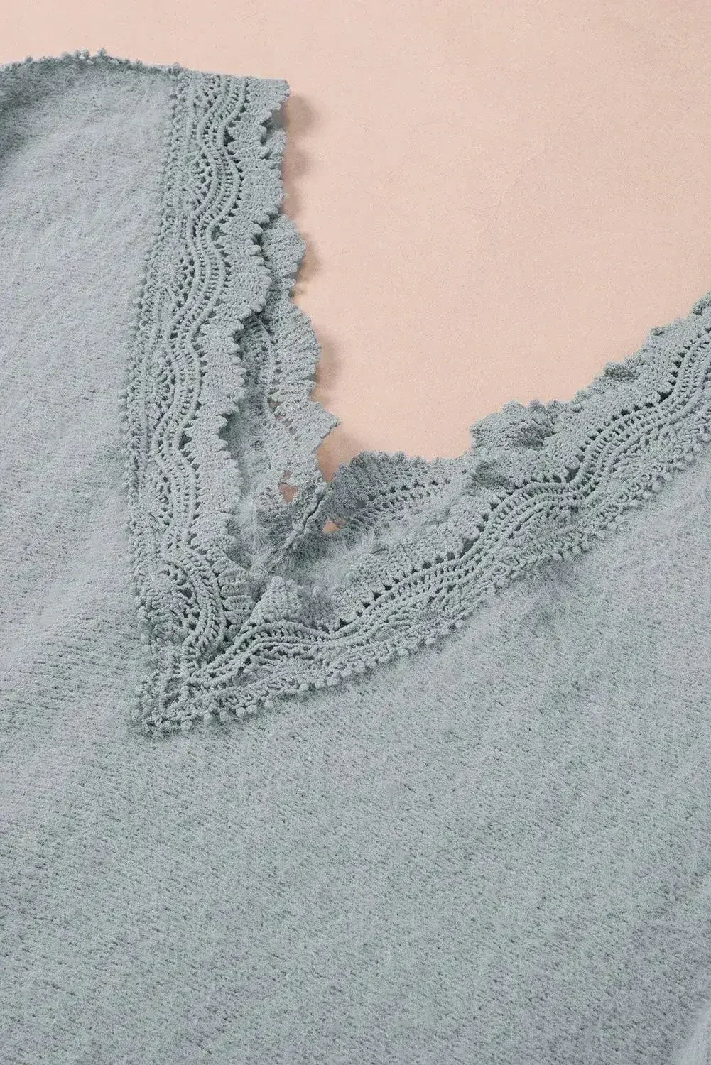 Gray Lace Splicing Sweater - SJB-DIAMOND ELITES