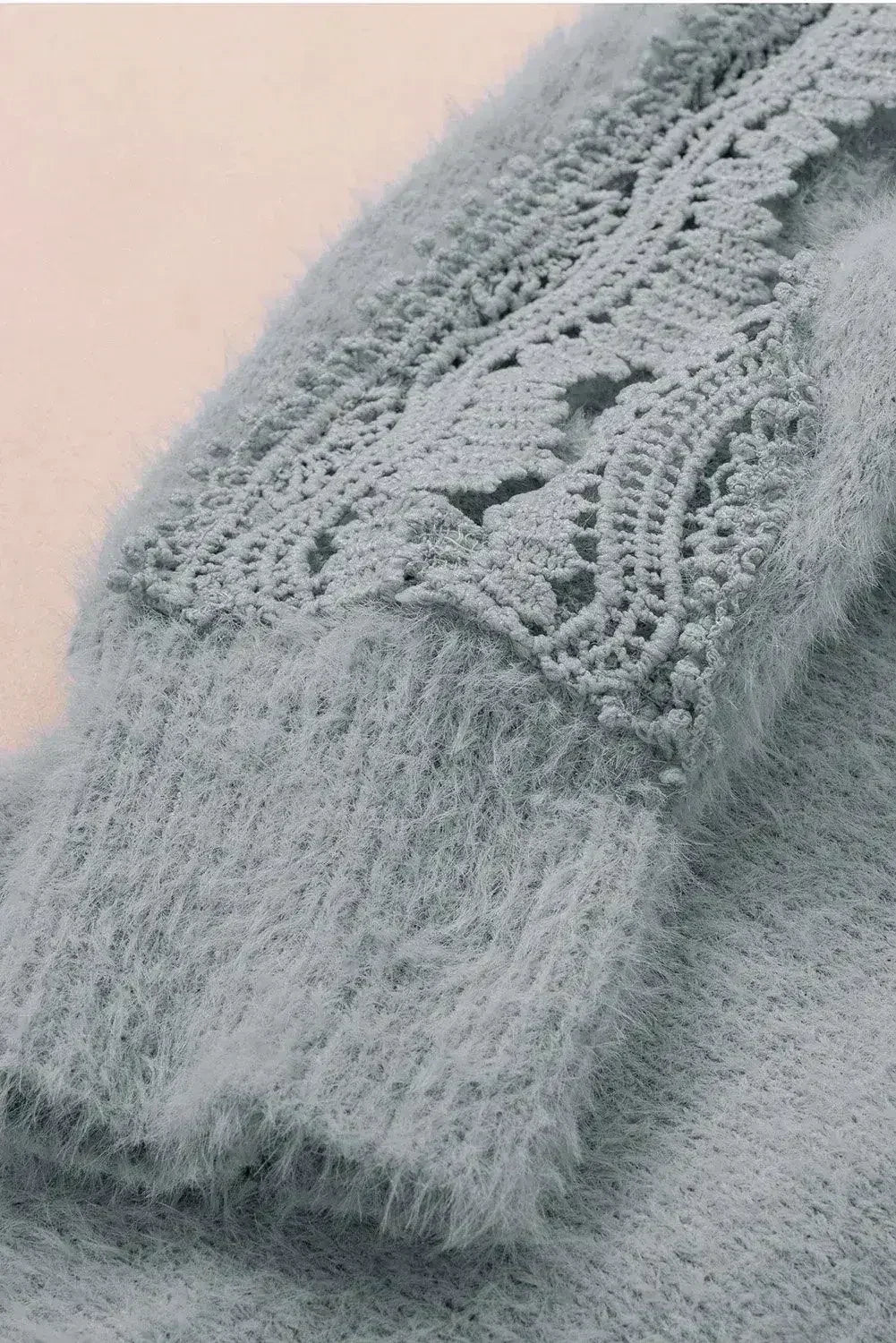 Gray Lace Splicing Sweater - SJB-DIAMOND ELITES