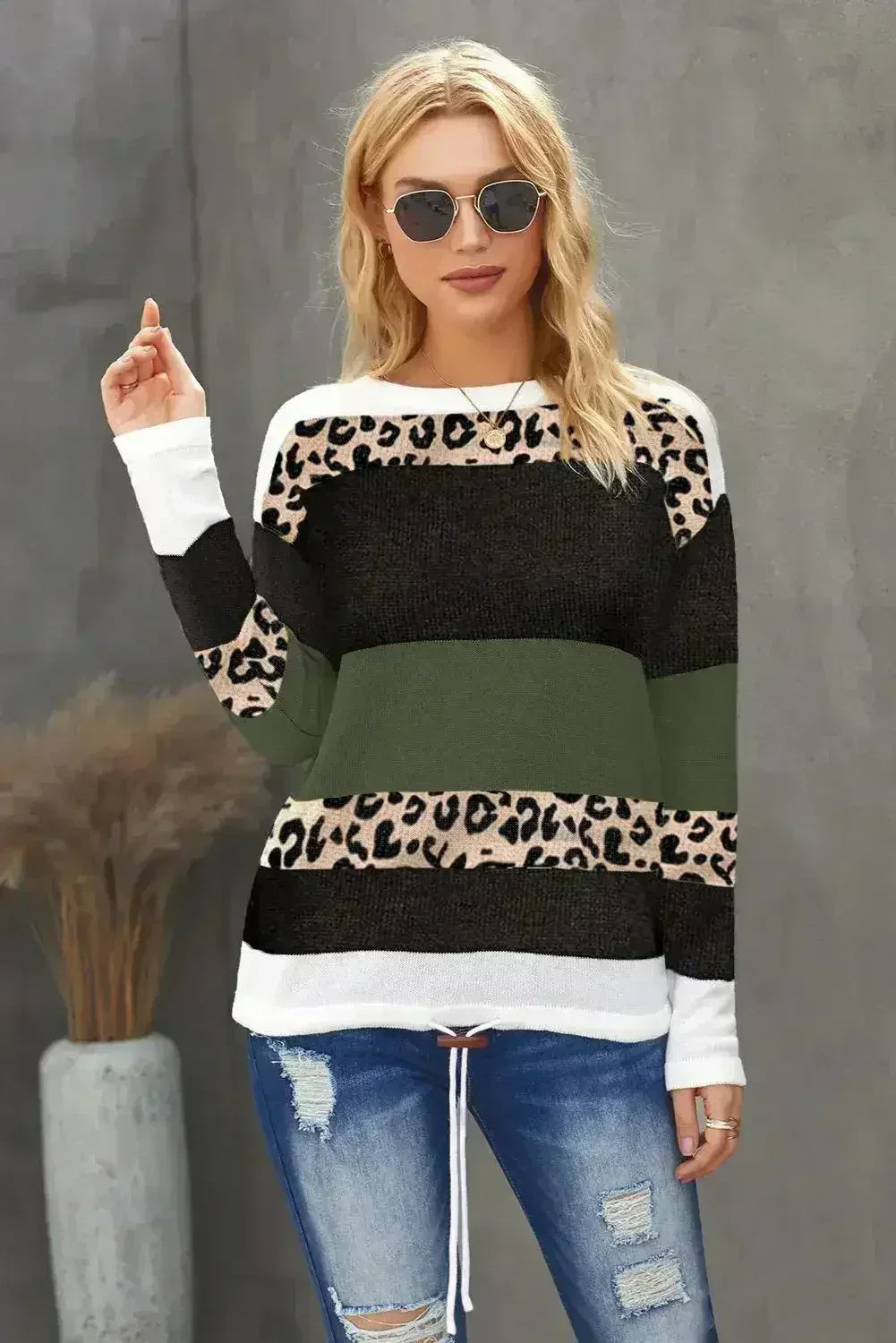 Color Block Knit Sweater - SJB-DIAMOND ELITES