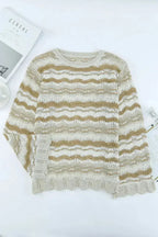 Wavy Stripe Crochet Sweater - SJB-DIAMOND ELITES