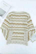 Wavy Stripe Crochet Sweater - SJB-DIAMOND ELITES