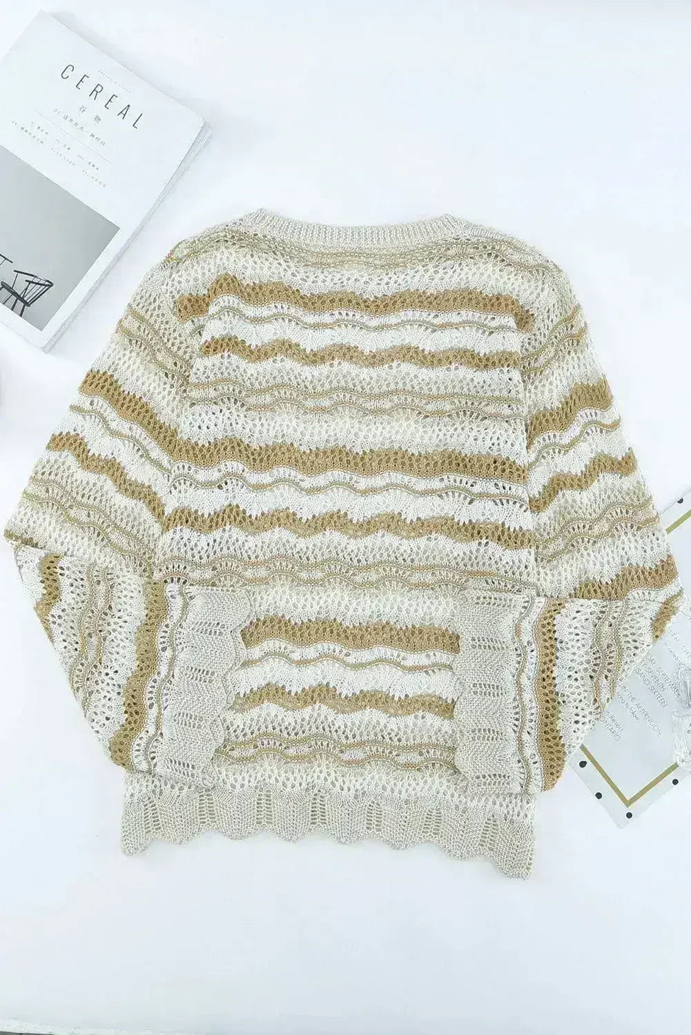 Wavy Stripe Crochet Sweater - SJB-DIAMOND ELITES