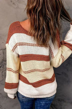 Beige Red Striped Sweater - SJB-DIAMOND ELITES