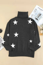 Turtleneck Star Print Sweater - SJB-DIAMOND ELITES