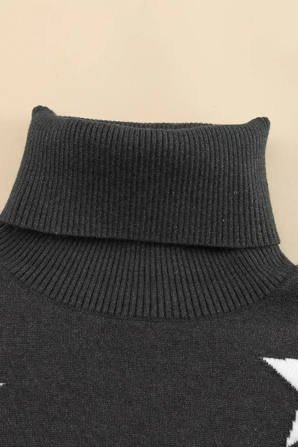 Turtleneck Star Print Sweater - SJB-DIAMOND ELITES