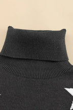 Turtleneck Star Print Sweater - SJB-DIAMOND ELITES