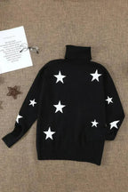 Turtleneck Star Print Sweater - SJB-DIAMOND ELITES